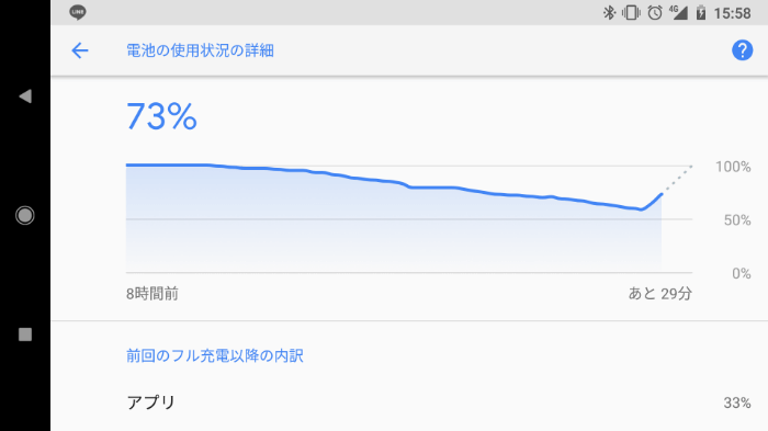 電池画面のスクリーンショット