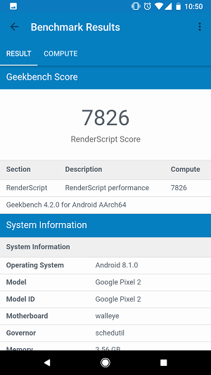 Geekbench4のスコア（メモリ）