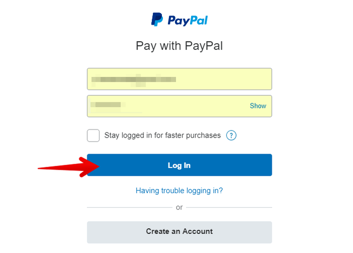 PayPalにログイン