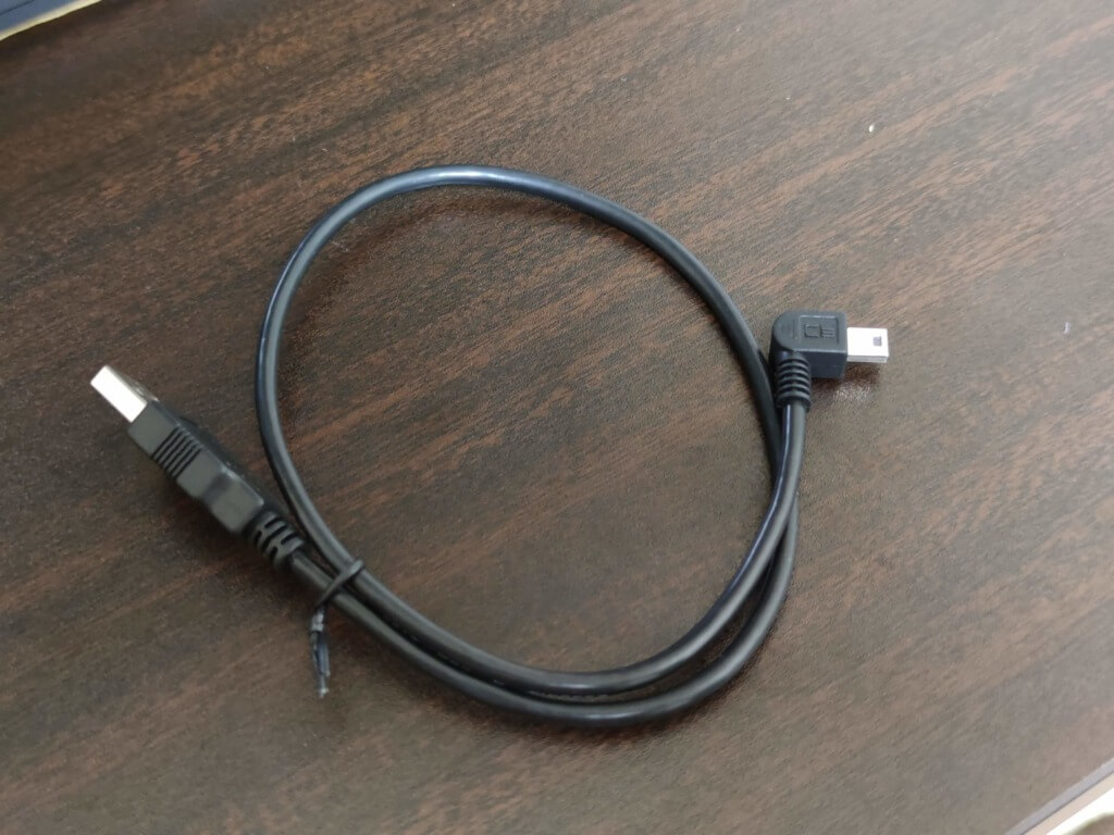 L字のUSB minib〜USB-Aケーブル