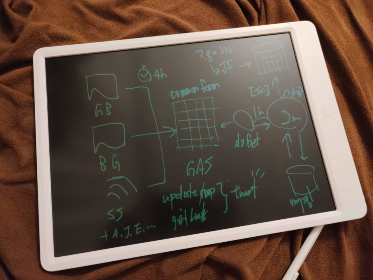 Xiaomi Mijia LCDライティングタブレット ボード 電子黒板 手書きメモパッド システム連携図 例