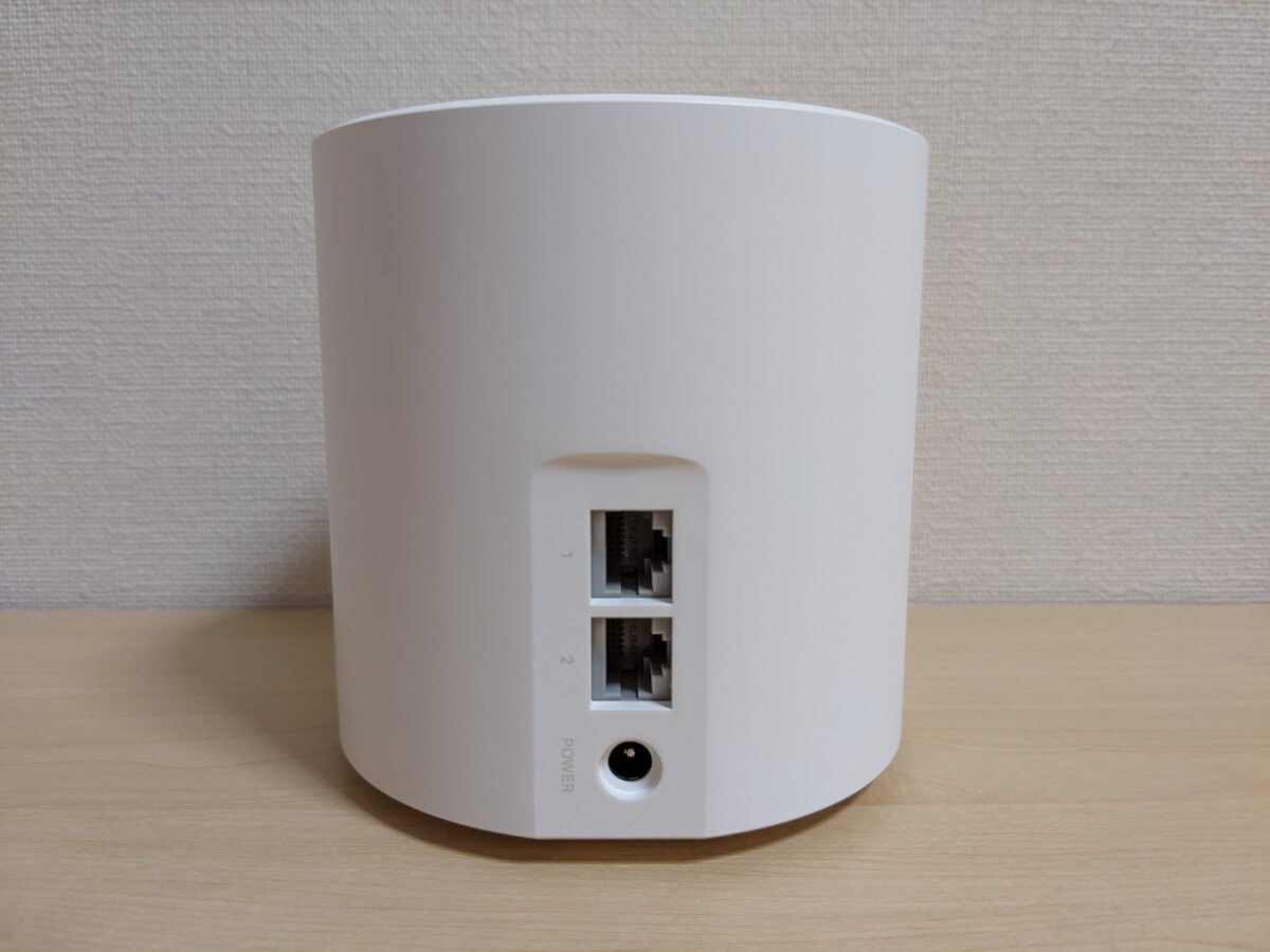 TP-Link AX1800 Deco X20 背面 LANポート2つ 電源ジャック