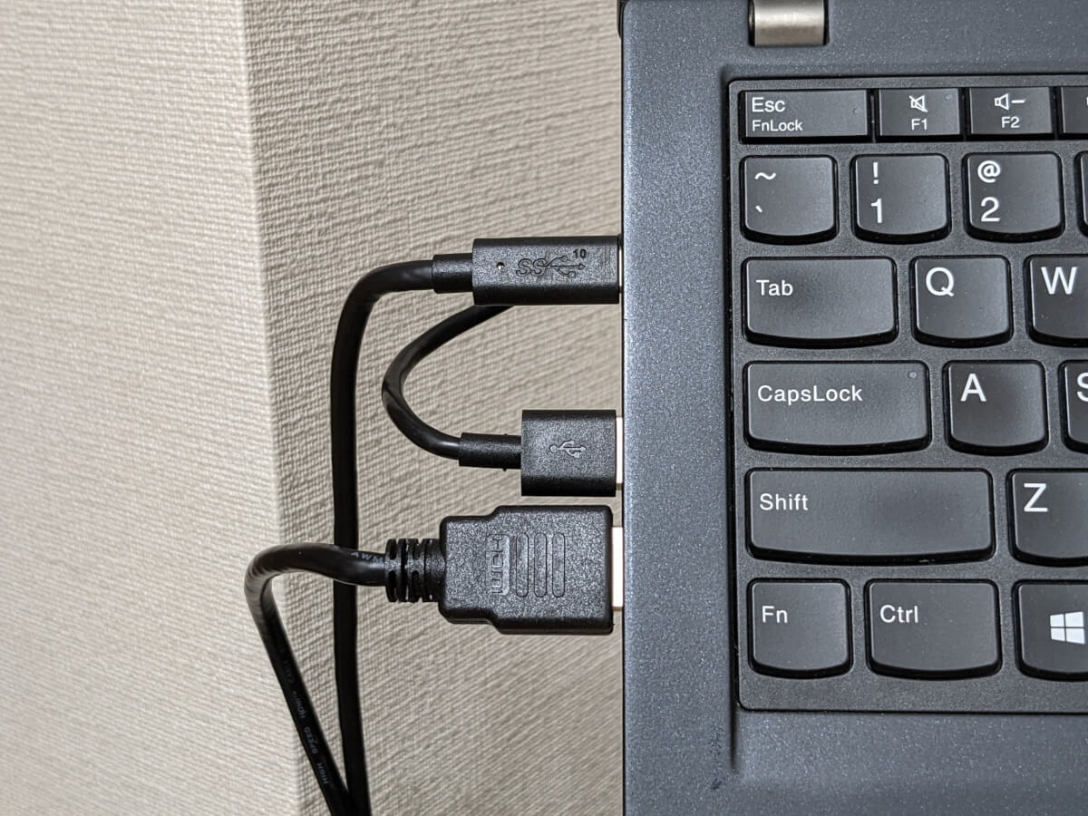 Baseus L字USB-Cハブ PC接続前の様子 Before