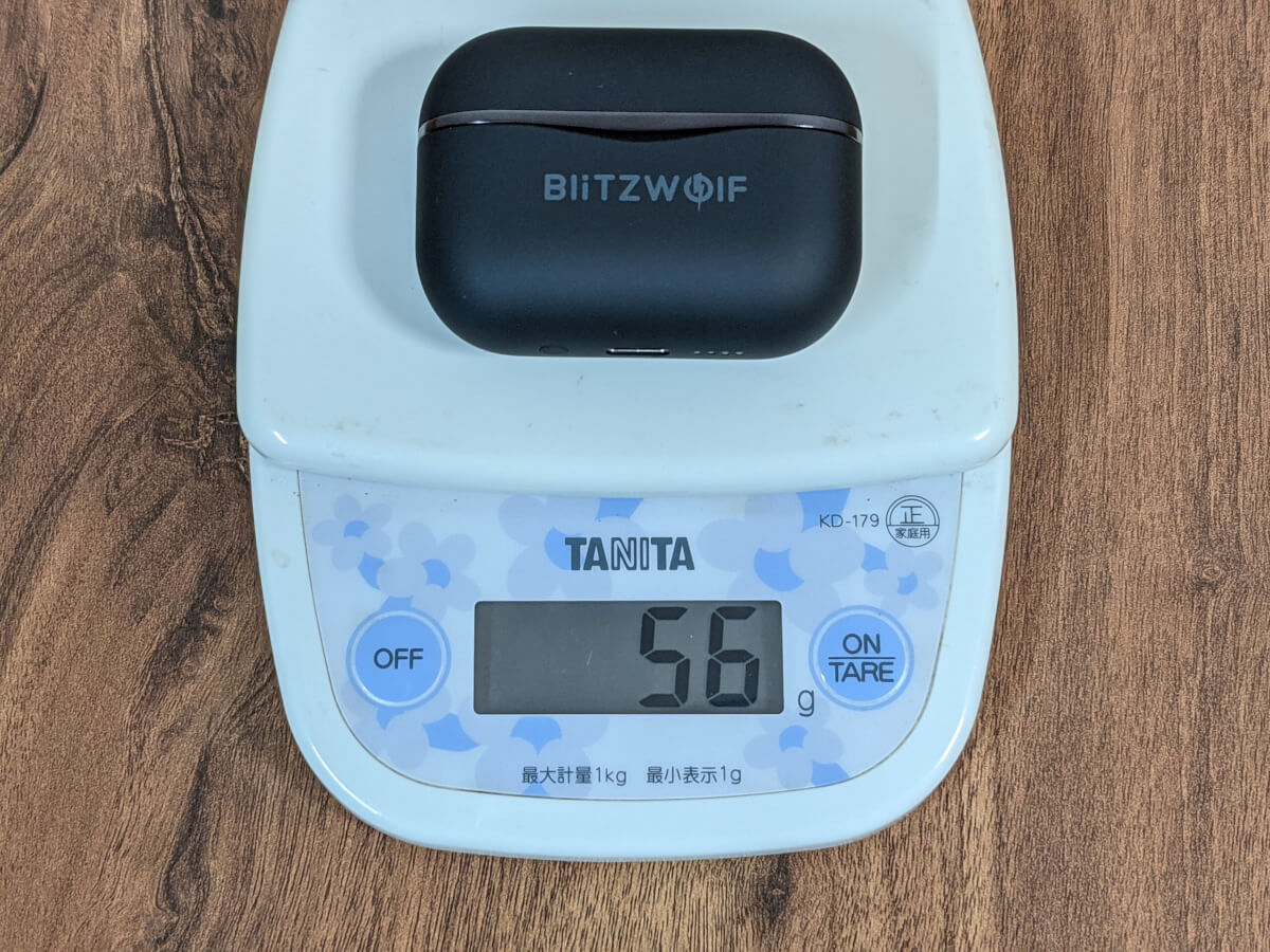 BlitzWolf BW-ANC3 ケースと本体 重さ 実測