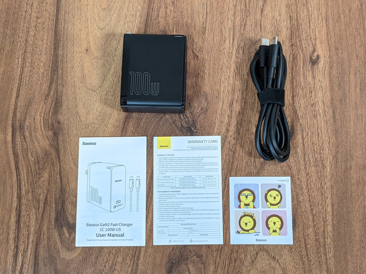 Baseus GaN2 Fast Charger 100W 1C QC5.0 充電器 チャージャー 付属品