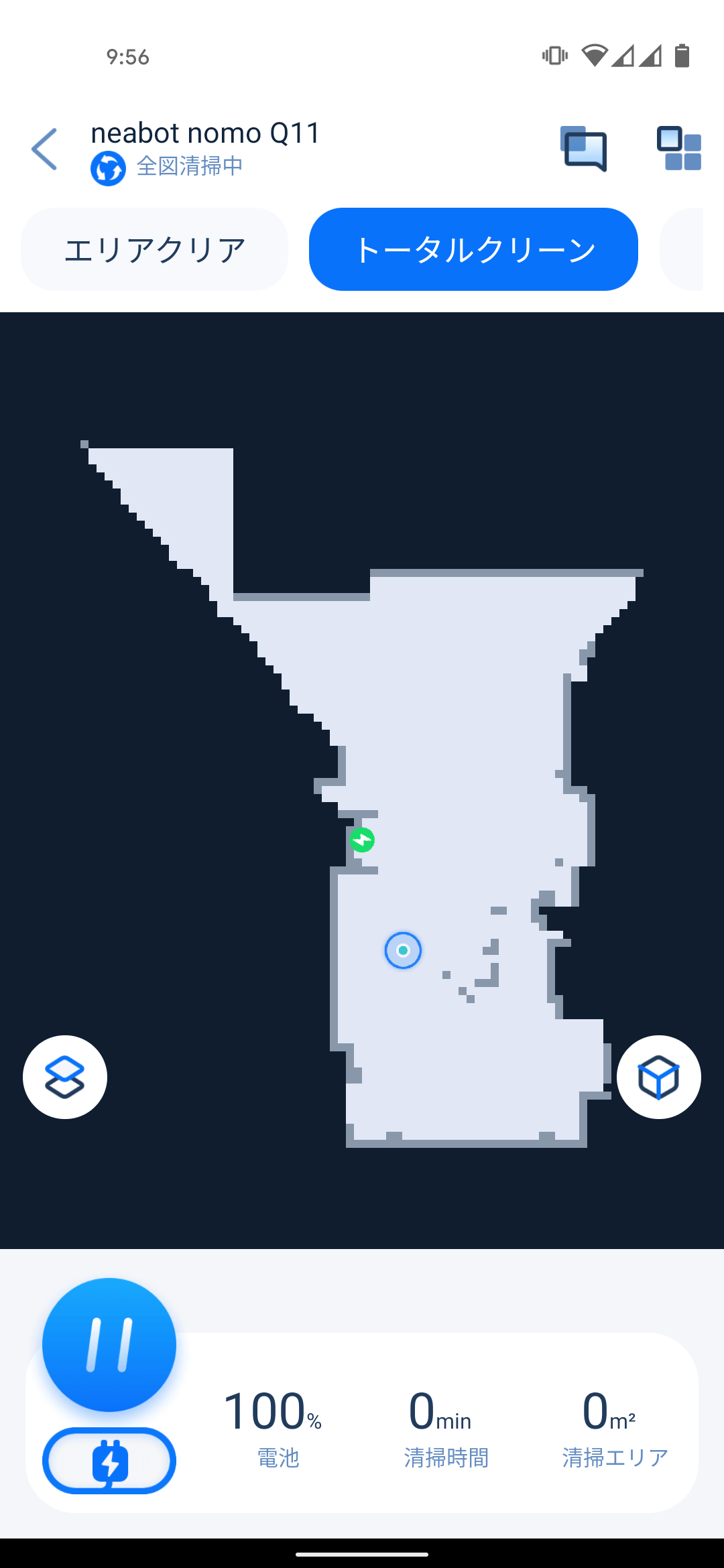 neabot NoMo Q11 掃除開始直後 マップ生成途中