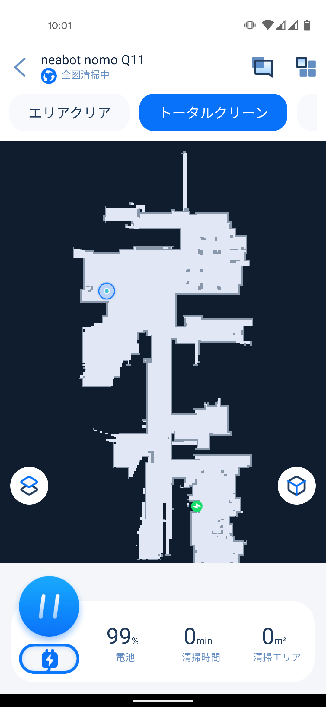 neabot NoMo Q11 掃除開始直後 マップ生成がだいたい完了