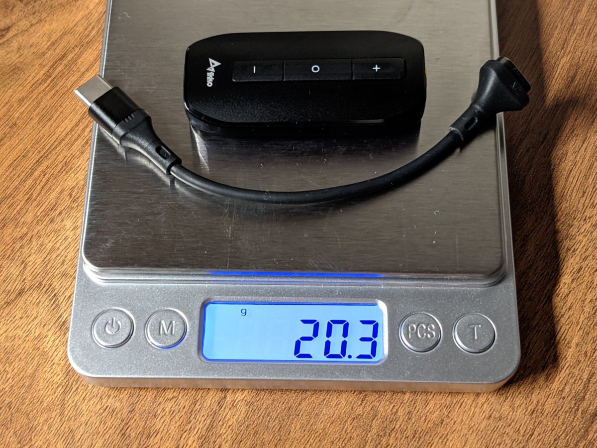 ikko Zerda ITM01 DAC ポータブルアンプ USB-C ケーブル込みの重さ