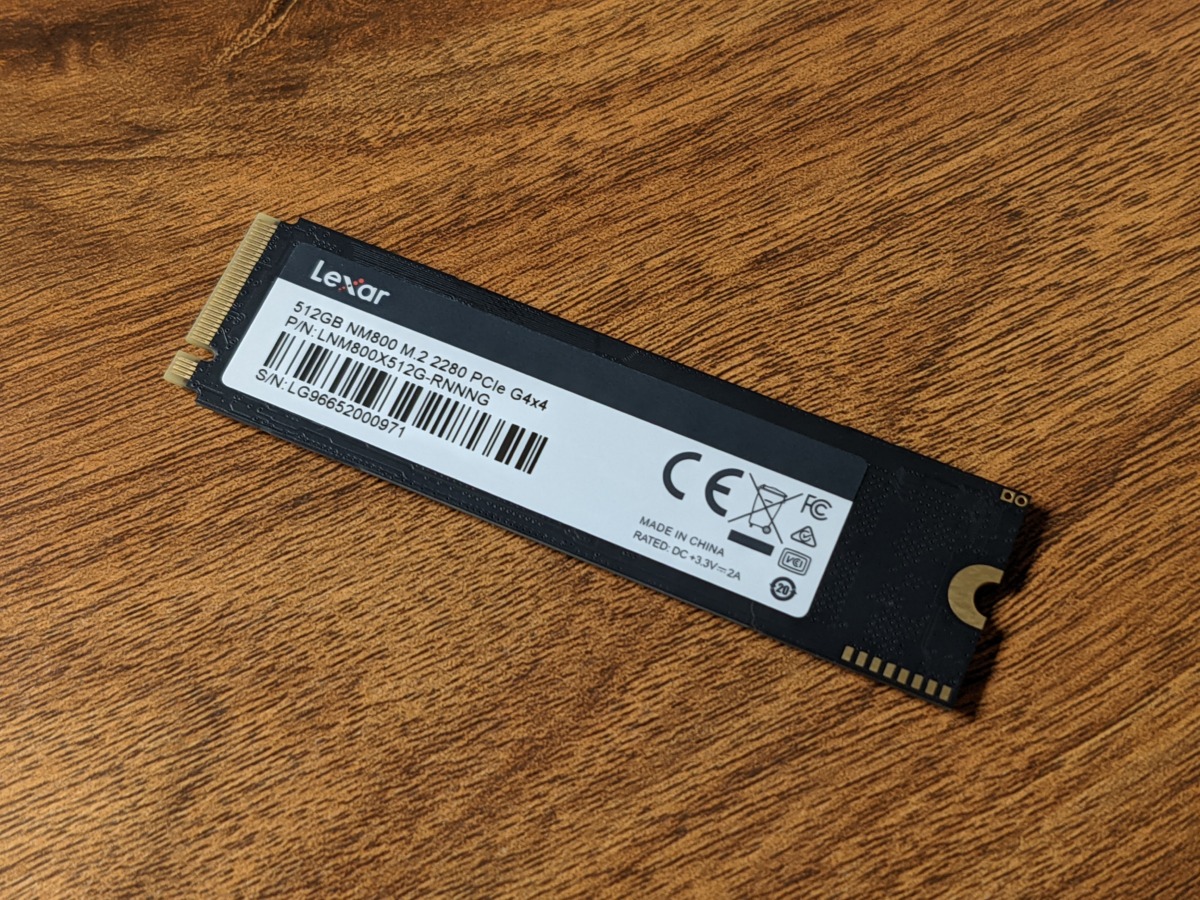 Lexar NM800 M.2 2280 PCIe Gen 4x4 NVMe SSD 裏側