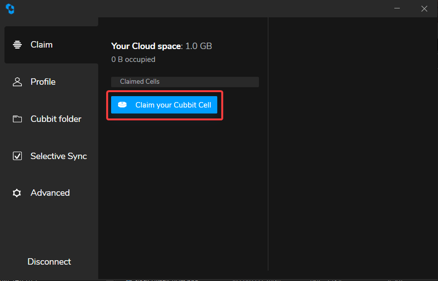 Cubbit レビュー 初期セットアップ デスクトップアプリ Claim your Cubbit Cell