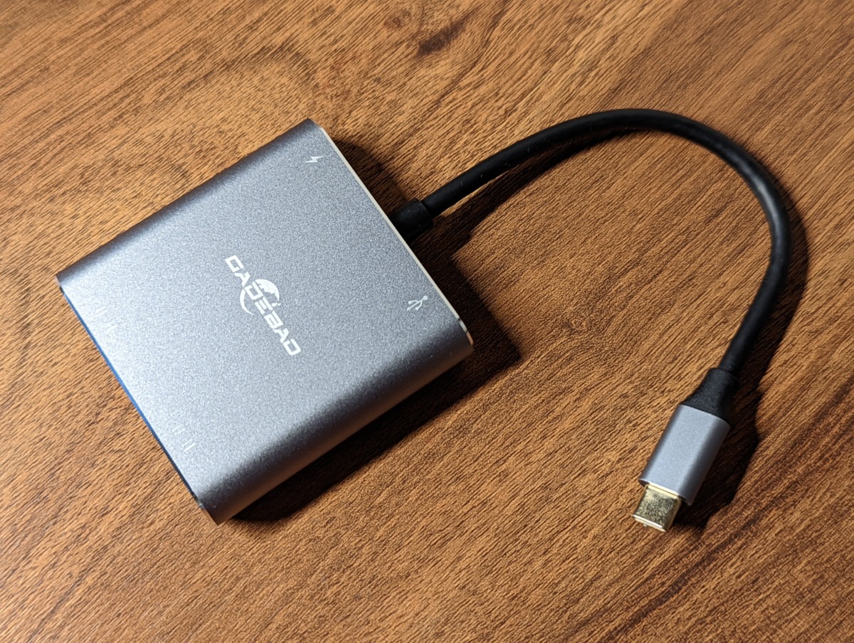 GADEBAO USB C HDMI 変換アダプター,デュアル HDMI,4-in-1Type C to HDMI アダプタ, 4K対応 2つのHDMIポート+USB-Aポート+USB-C PD充電ポート レビュー 本体 前側