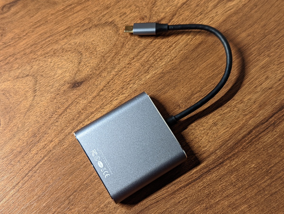 GADEBAO USB C HDMI 変換アダプター,デュアル HDMI,4-in-1Type C to HDMI アダプタ, 4K対応 2つのHDMIポート+USB-Aポート+USB-C PD充電ポート レビュー 本体 後ろ側
