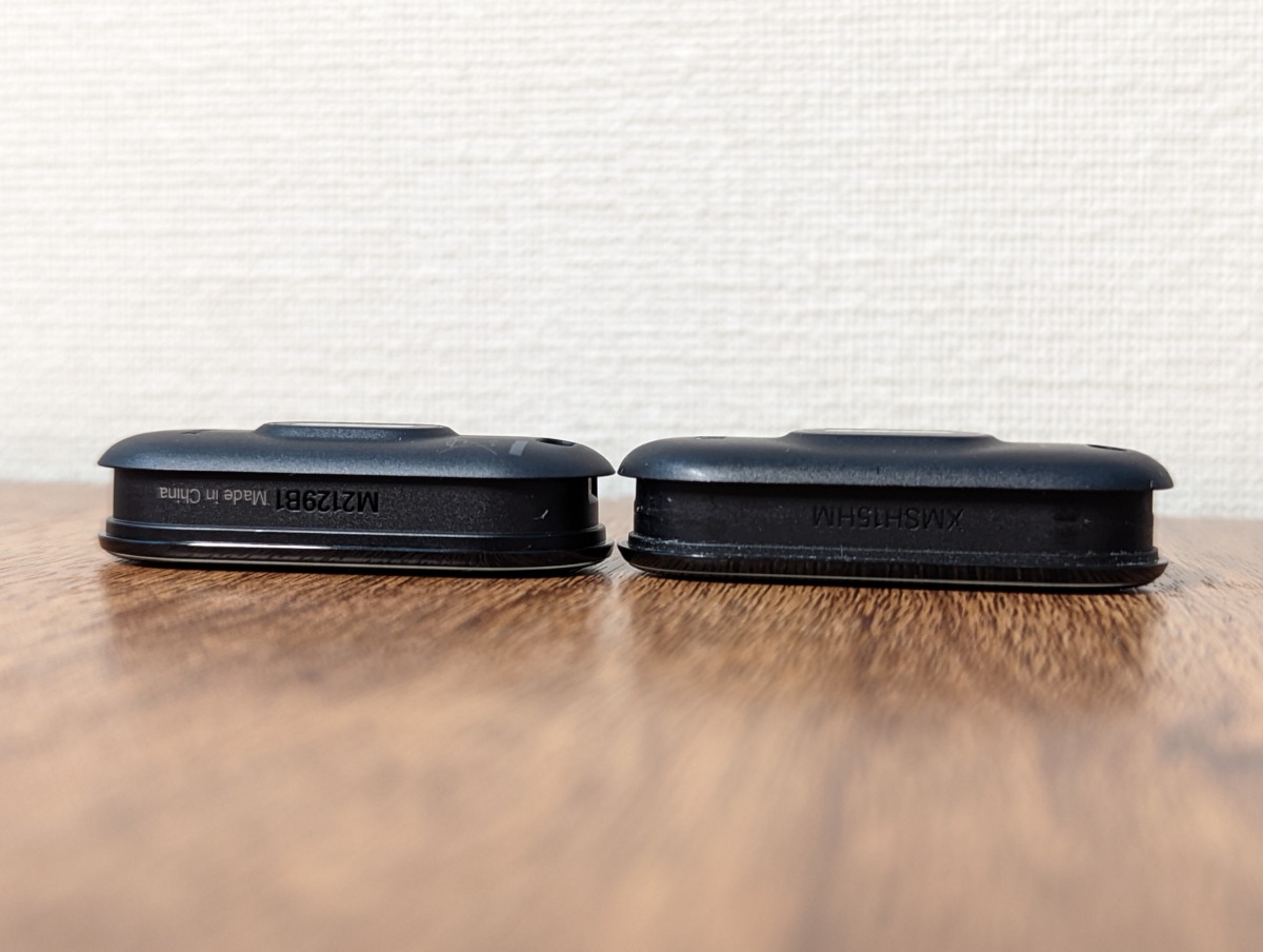 Xiaomi Smart Band Mi band 7 レビュー Mi Band 6とのペブル部分の厚みを比較