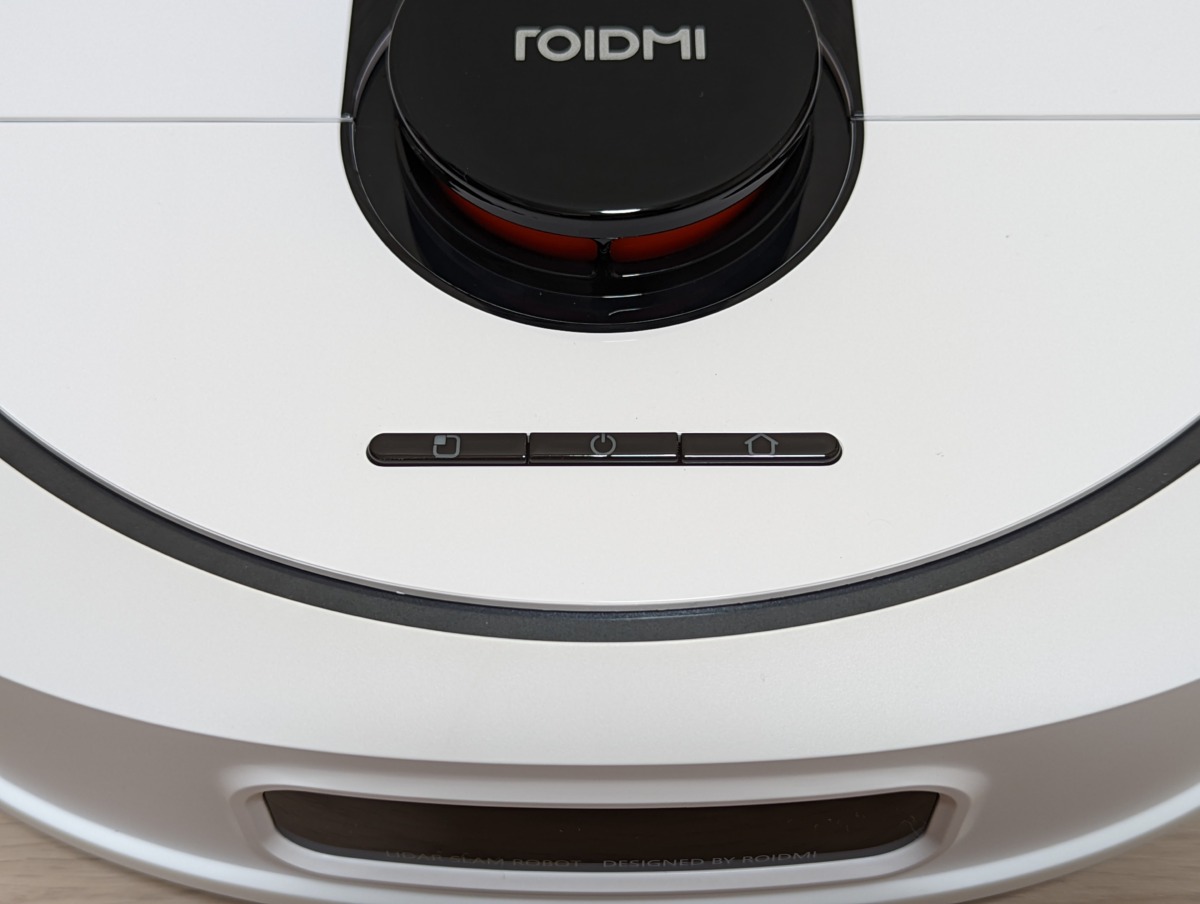 ROIDMI EVA ロボット掃除機 モップ自動洗浄 レビュー 本体 上面 ボタン