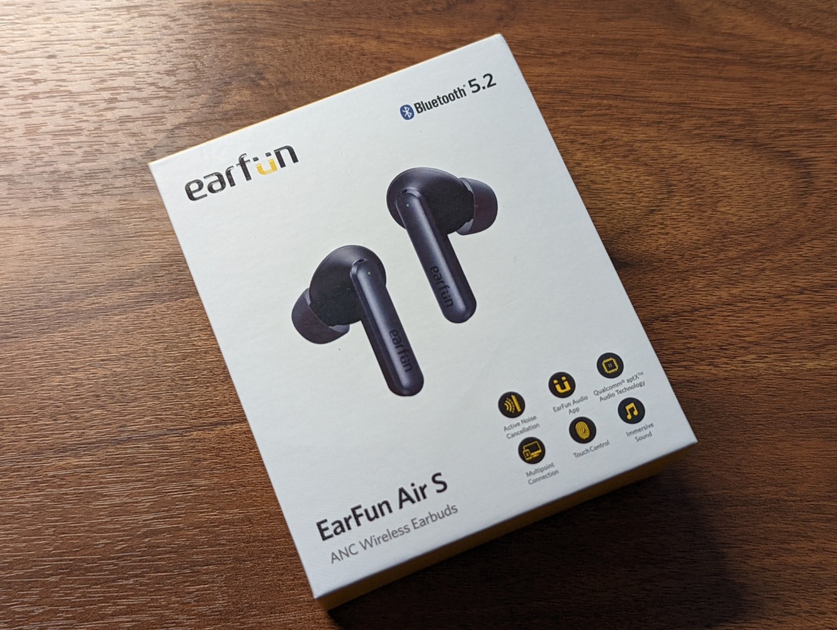 EarFun Air S 完全ワイヤレスイヤホン レビュー 外箱パッケージ