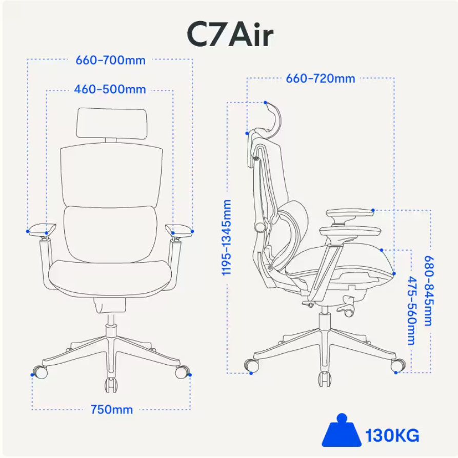 FlexiSpot C7 Air レビュー サイズ