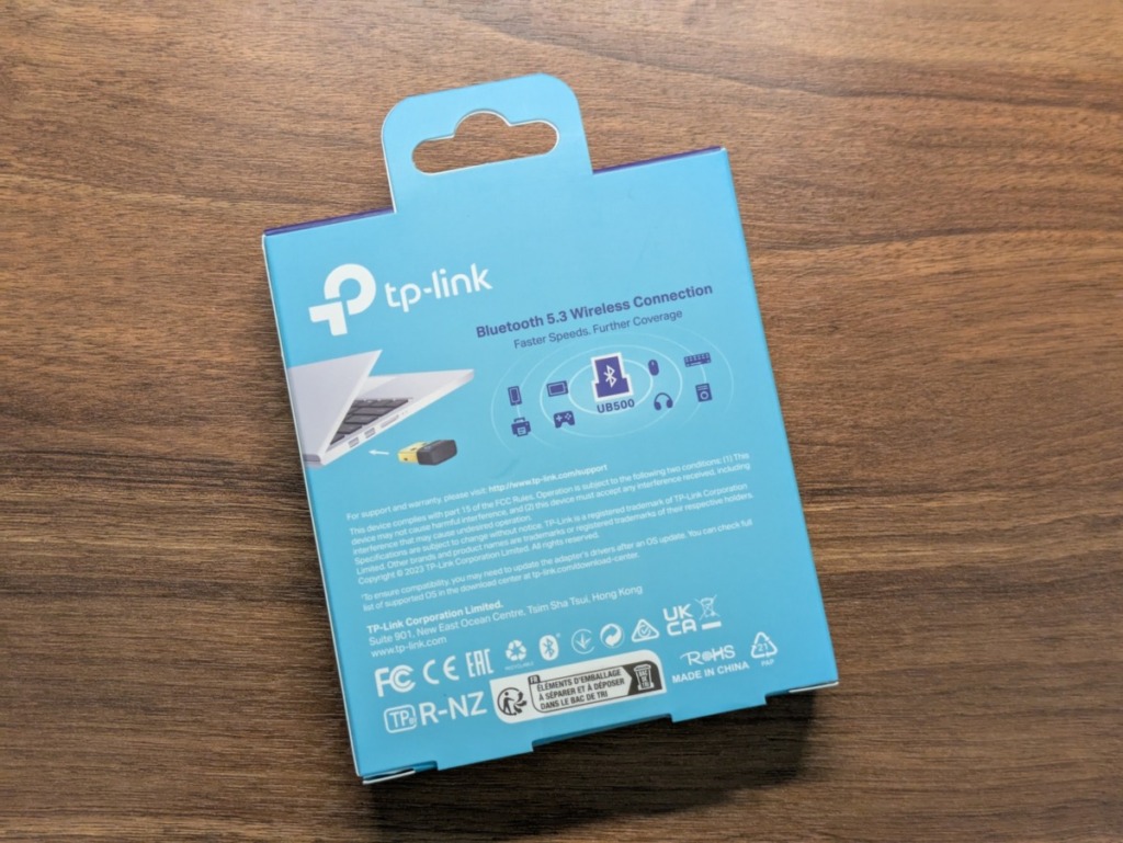 TP-Link Bluetoothドングル UB500 レビュー 外箱