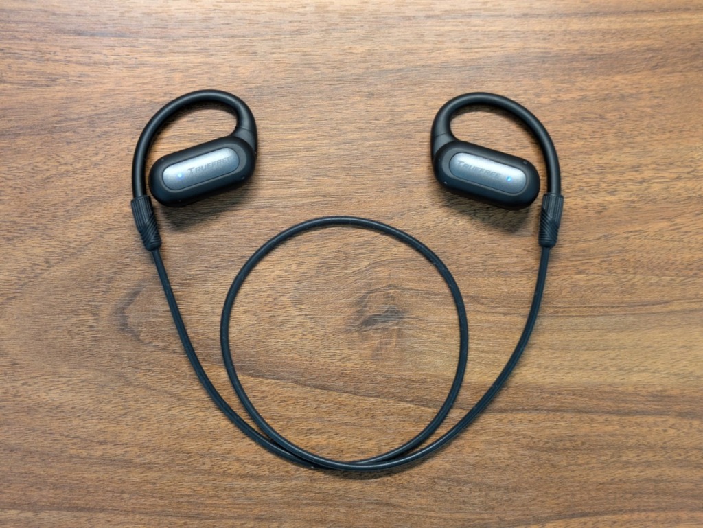 TRUEFREE EarFit DS1 レビュー 付属のシリコンケーブルで繋いだ様子