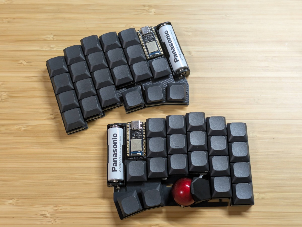 torabo-tsuki LP(S) レビュー 仮組み 単3電池とBMP Boostがむき出しで赤い25mm球
